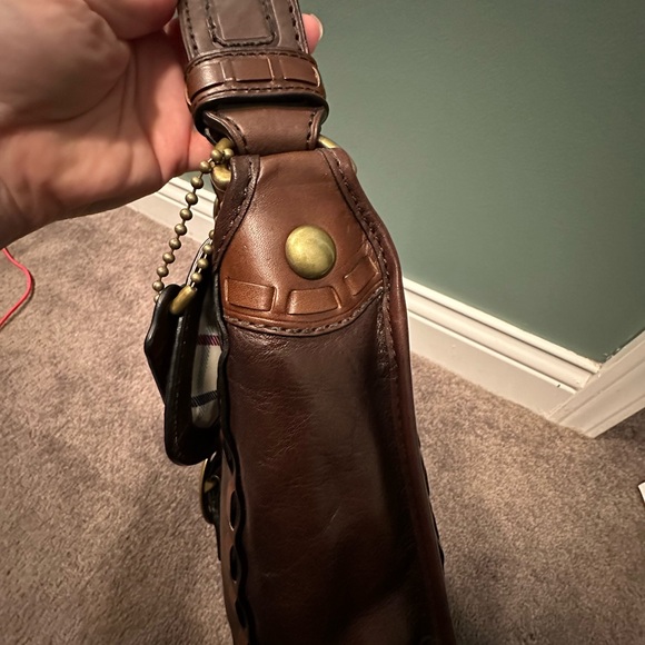 Coach Bleeker Tattersall Laced Strap Whiskey Leather like new - Picture 4 of 17